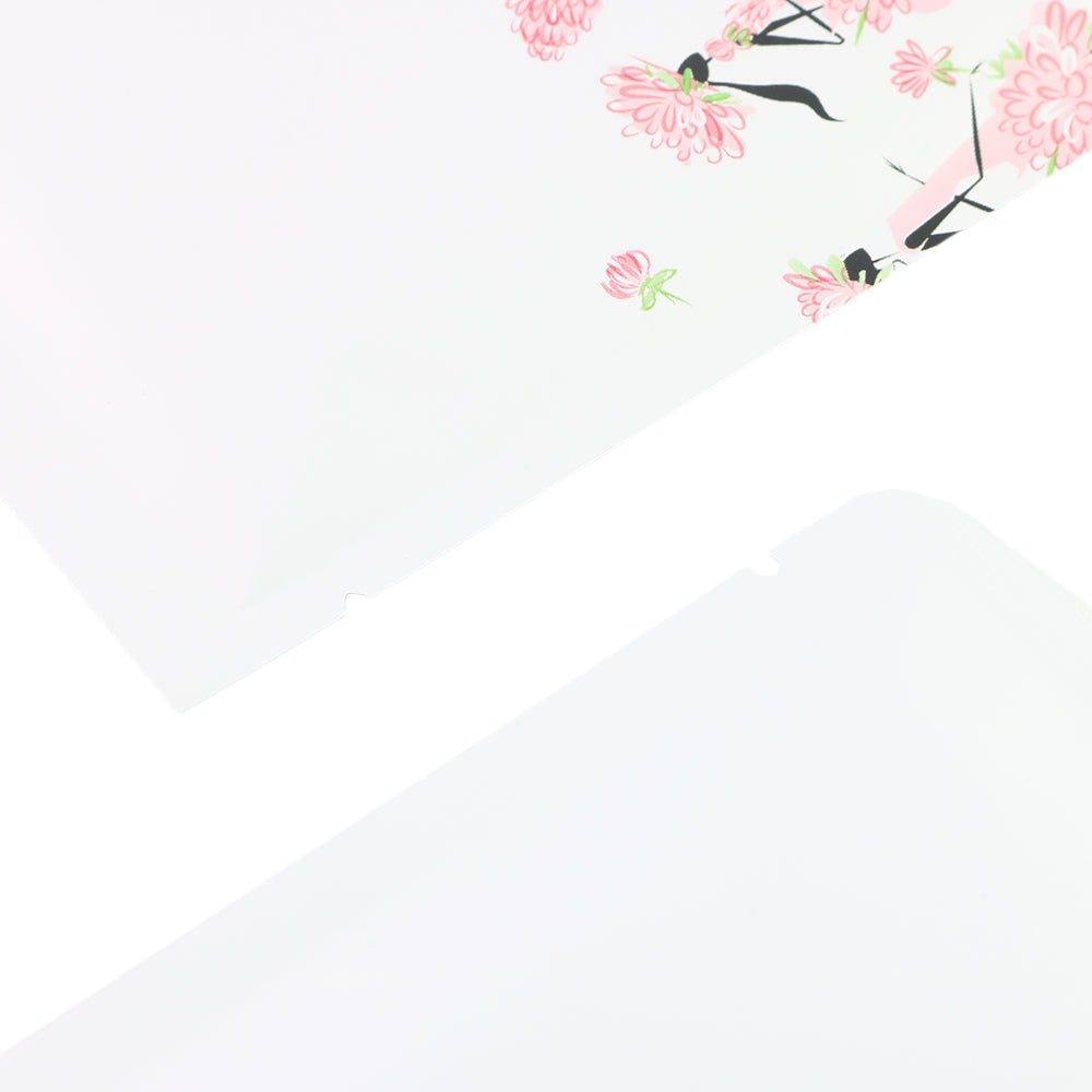 Rosey White Matte Flower Girl Design Open Bottom Bags