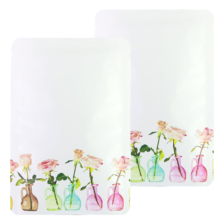QQ Studio® White Dye Matte Flower Vase Design Open Bottom Bags