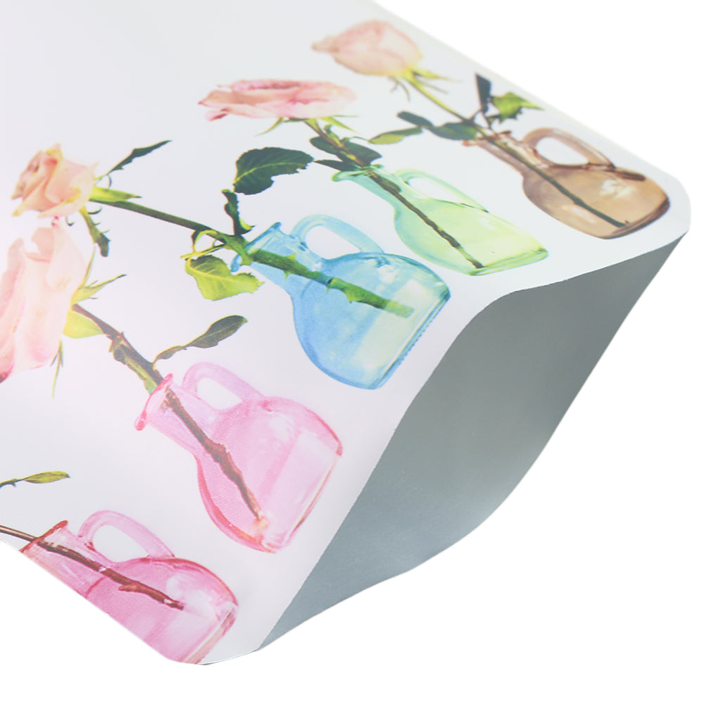 White Dye Matte Flower Vase Design Open Bottom Bags