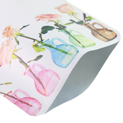 White Dye Matte Flower Vase Design Open Bottom Bags