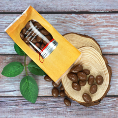 Honey Brown with Clear Window Jar Design Open Top Bags with Side Gusset