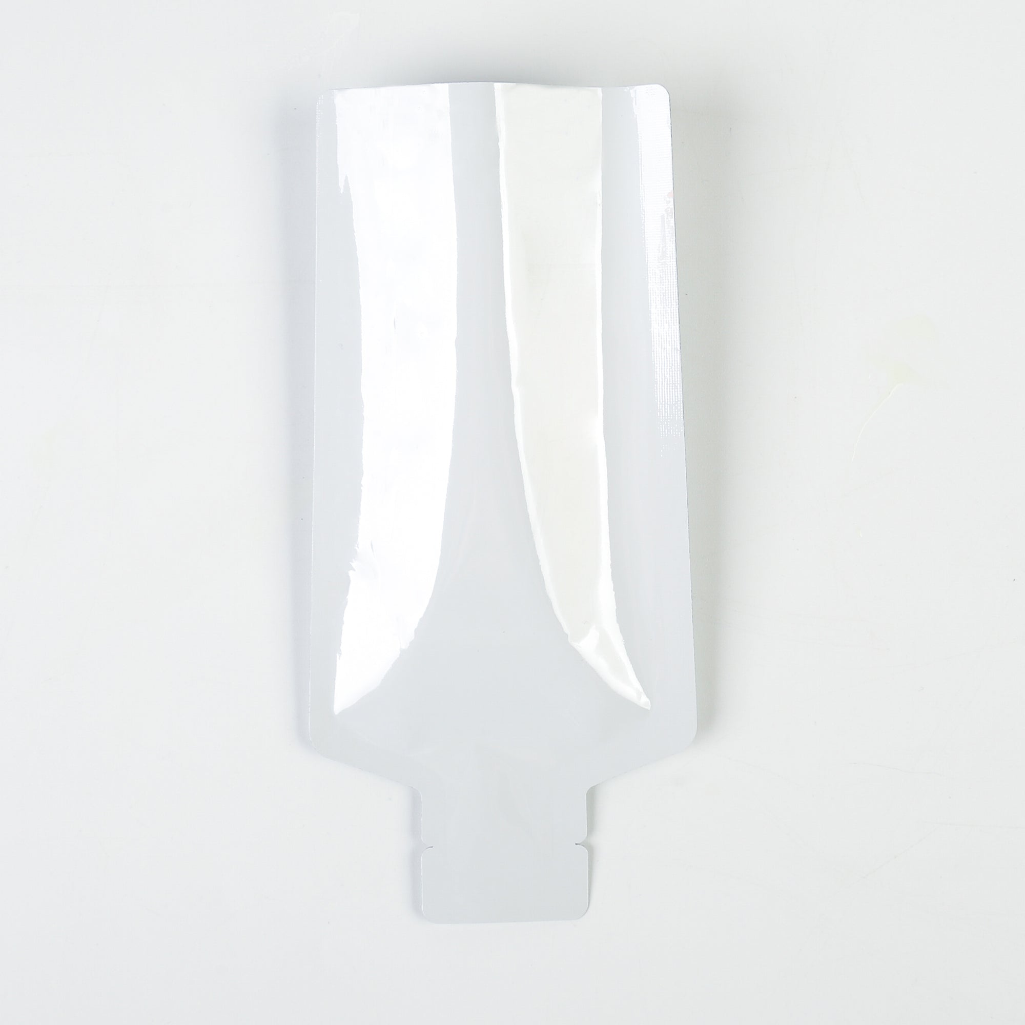 Glossy Arctic White Aluminum Bottle Shape Open Bottom Bags