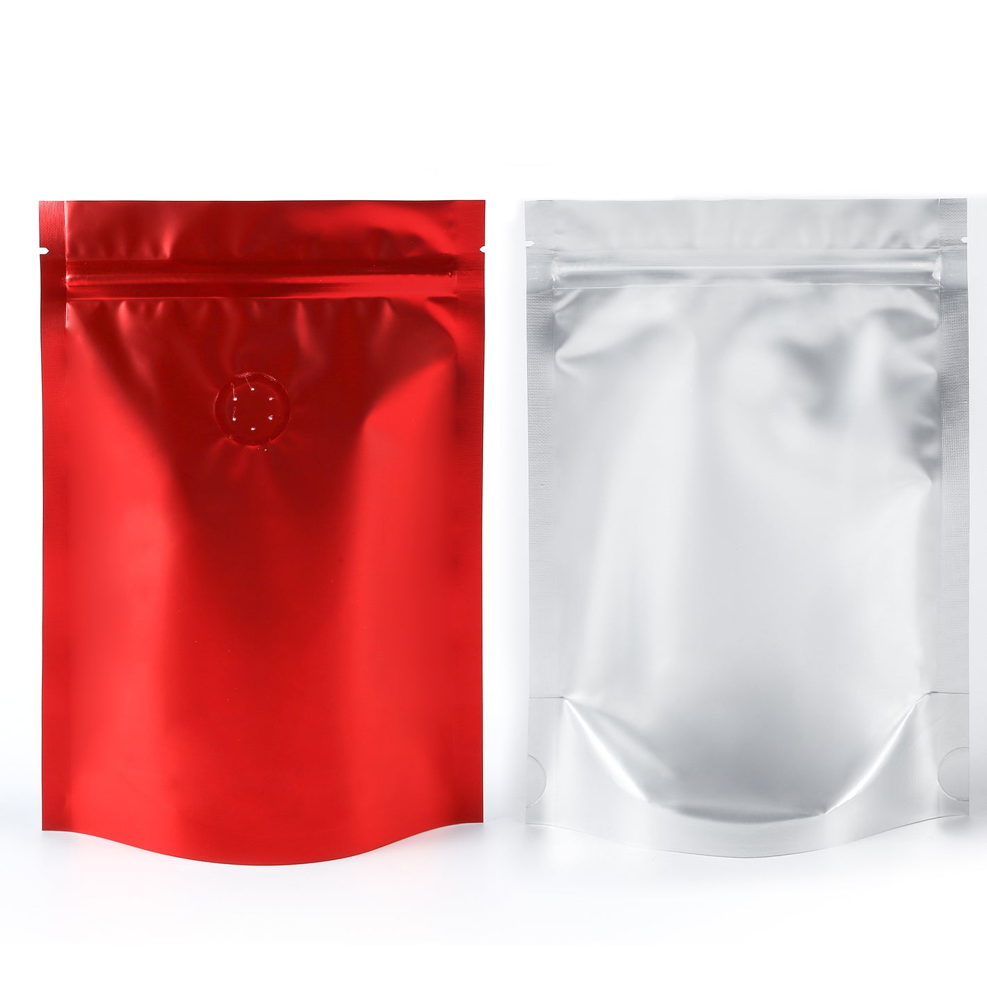 QQ Studio® Single Side Matte Barista Brick Red Metallic Mylar Stand Strong™ Coffee Valve Bags