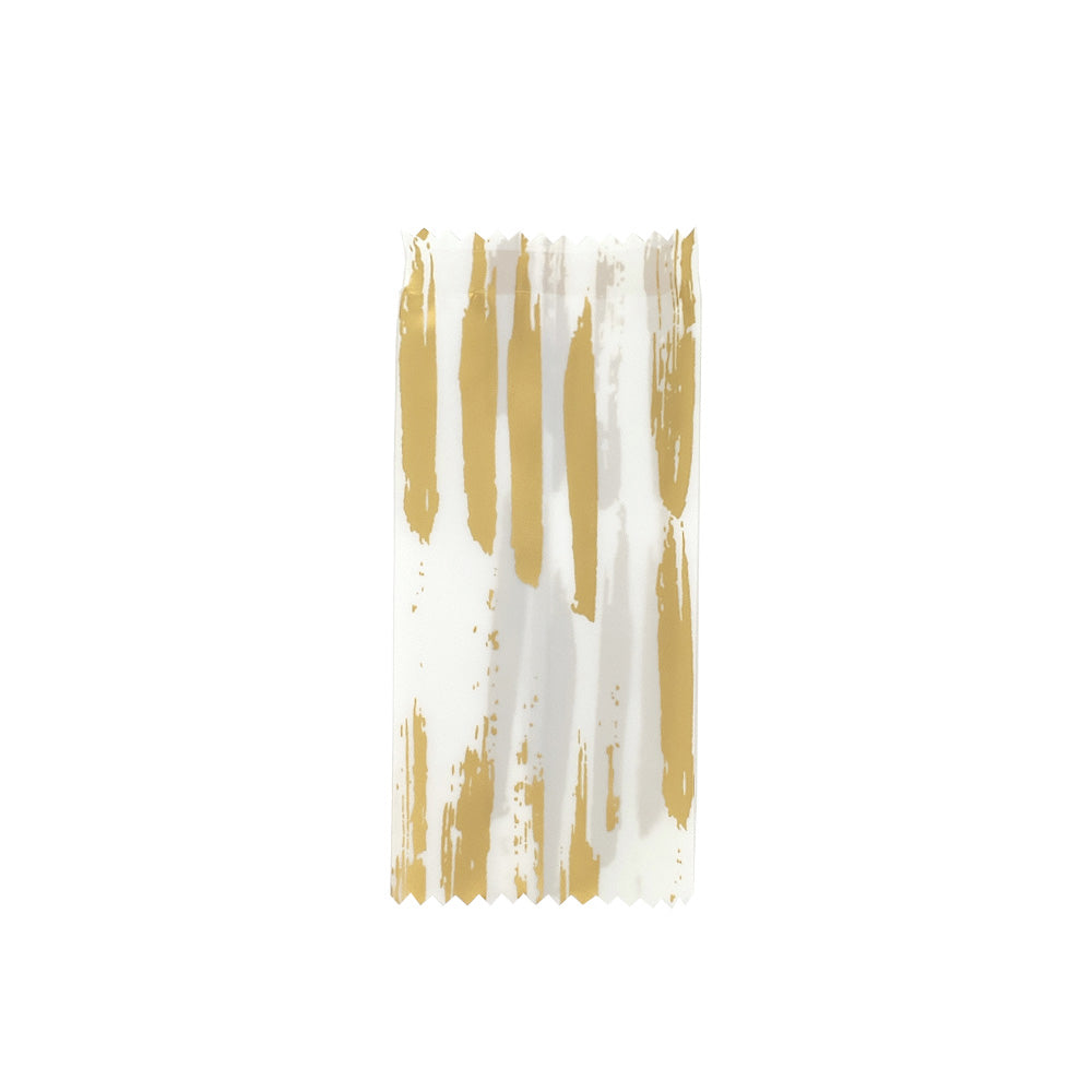 Brushed Paint Chiffon White Fin Seal Open Top Bag