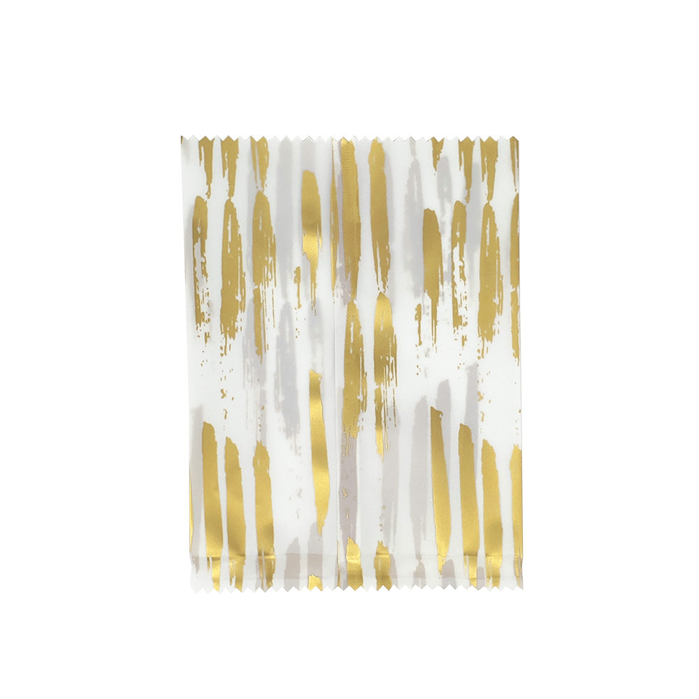 Brushed Paint Chiffon White Fin Seal Open Top Bag