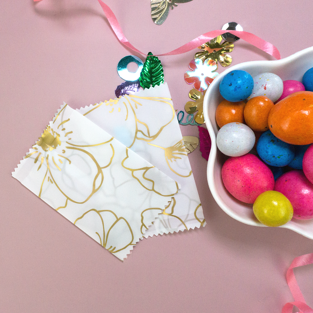Magnolia White Designed Heat Seal Wrapper Bag