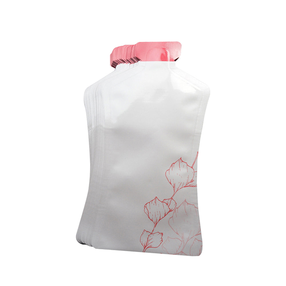 Aluminum Bottle Shaped Sunrise Red Leaf Design Open-Bottom Spout Storage Bags