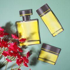 Honeysuckle Yellow Aluminum Cosmetic Bottle Shape Open Bottom Bags