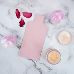 Glossy Valentine Pink Aluminum Bottle Shape Open Bottom Bags
