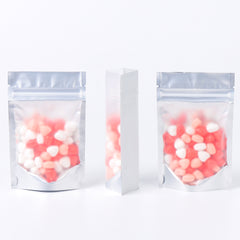 Half Off White Metallic Mylar Stand Strong® Bags