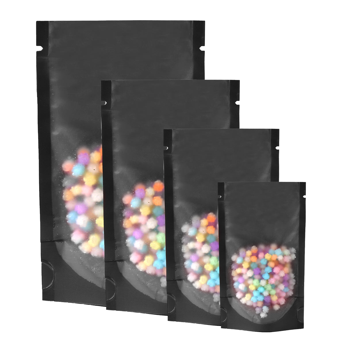 Matte Half Color Plastic Open Top Stand Up SlickSeal™ Bags