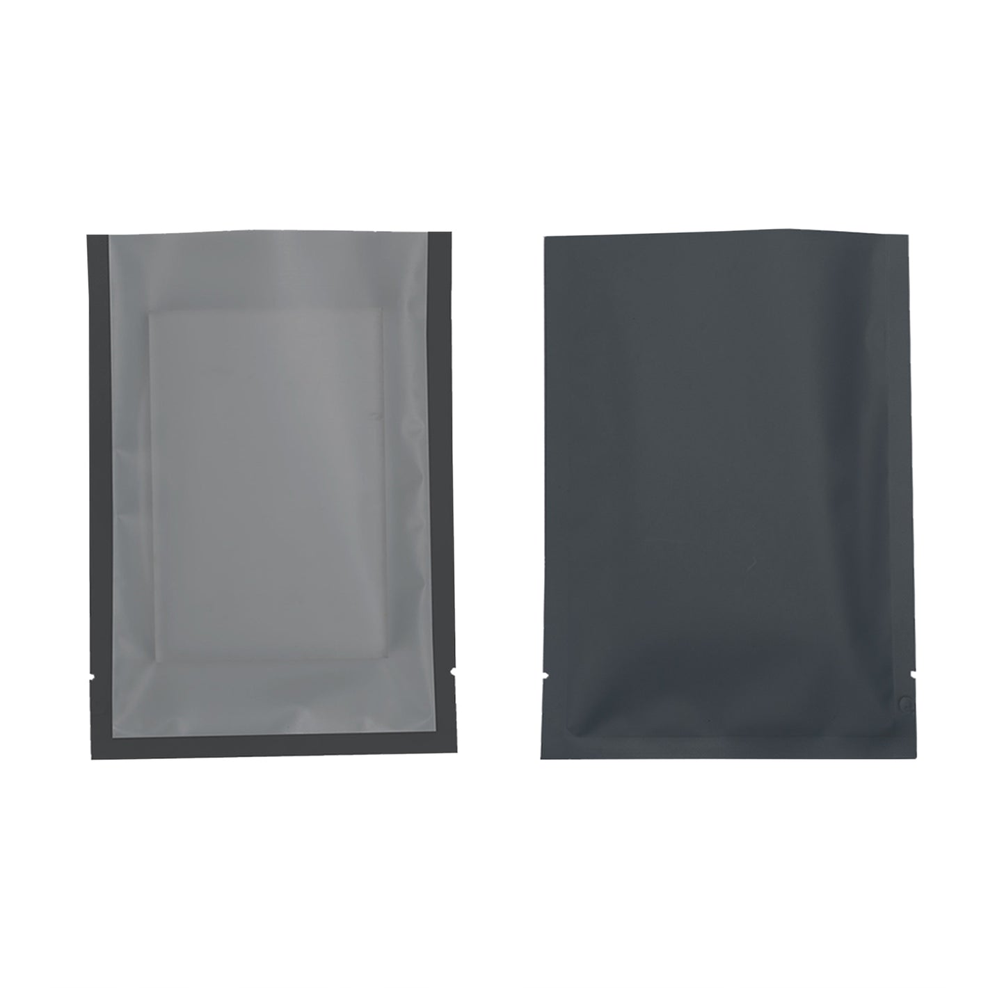 Half Coal Black Matte Plastic SlickSeal™ Bags with Frosted Window