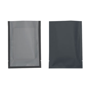 Half Coal Black Matte Plastic SlickSeal™ Bags with Frosted Window