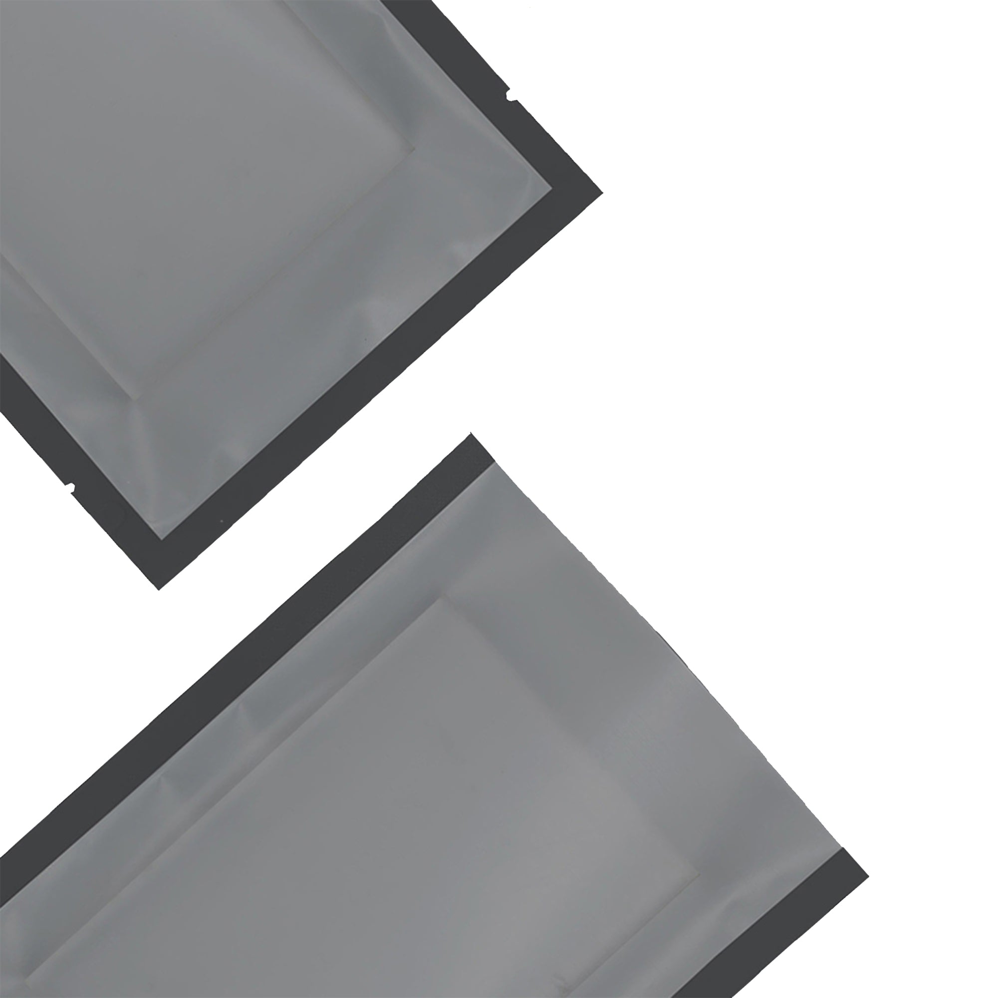 Half Coal Black Matte Plastic SlickSeal™ Bags with Frosted Window