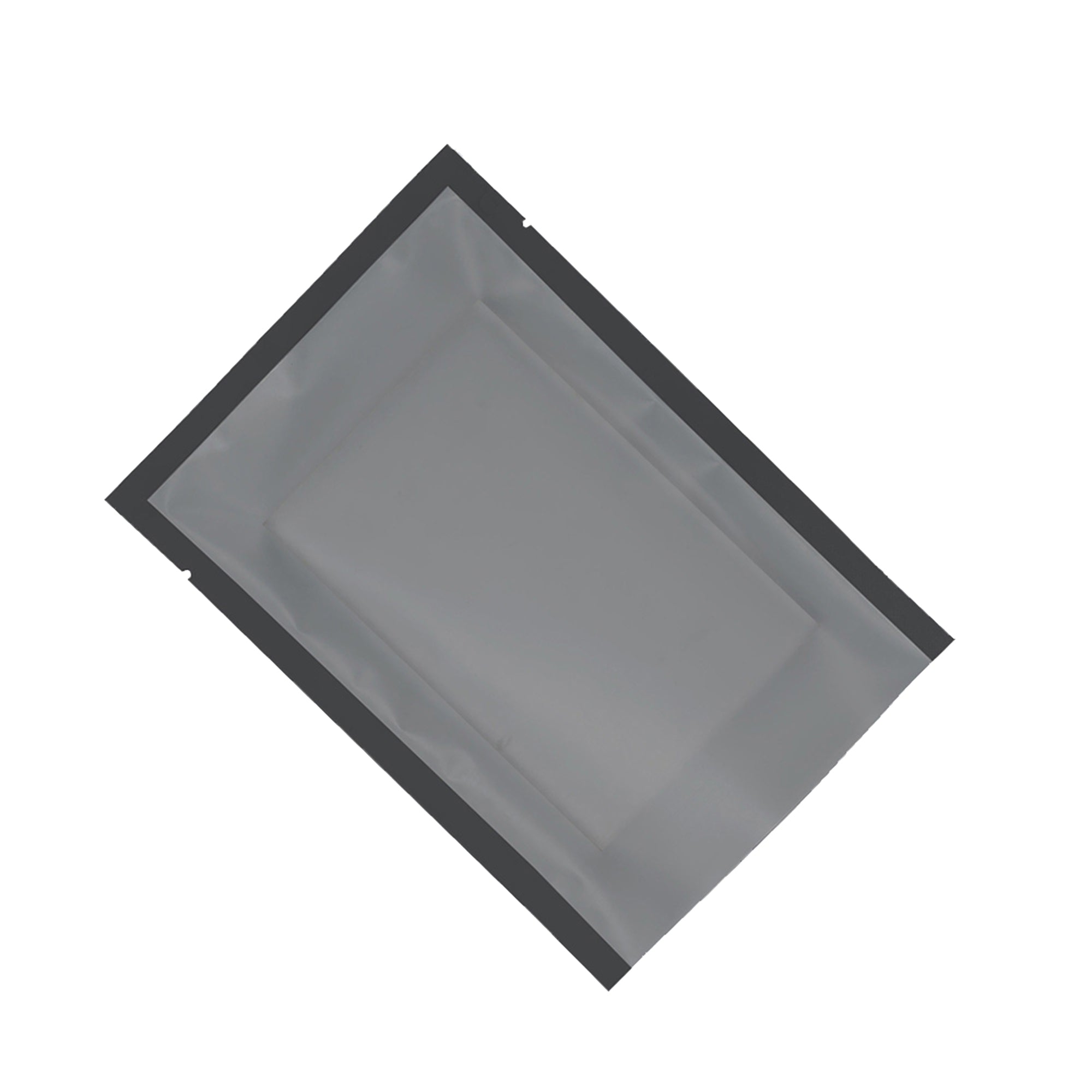 Half Coal Black Matte Plastic SlickSeal™ Bags with Frosted Window
