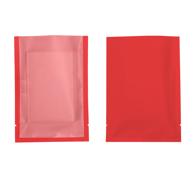 QQ Studio® Ravioli Red Matte Plastic SlickSeal™ Bags with Frosted Window