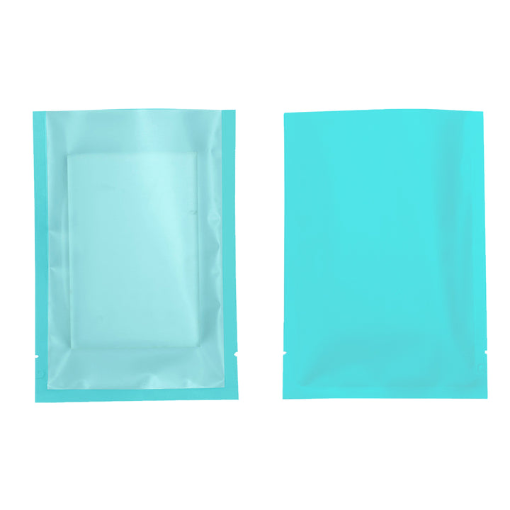 QQ Studio® Biscuit Blue Matte Plastic SlickSeal™ Bags with Frosted Window