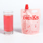 Matte Cranberry Pink Designed Drink Pouches with Screw Cap Spout