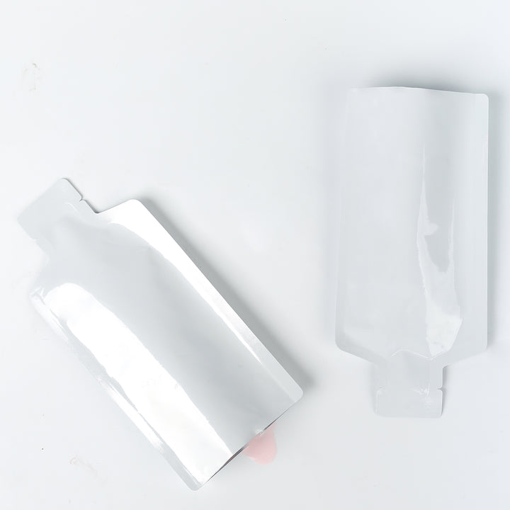 QQ Studio® Glossy Arctic White Aluminum Bottle Shape Open Bottom Bags
