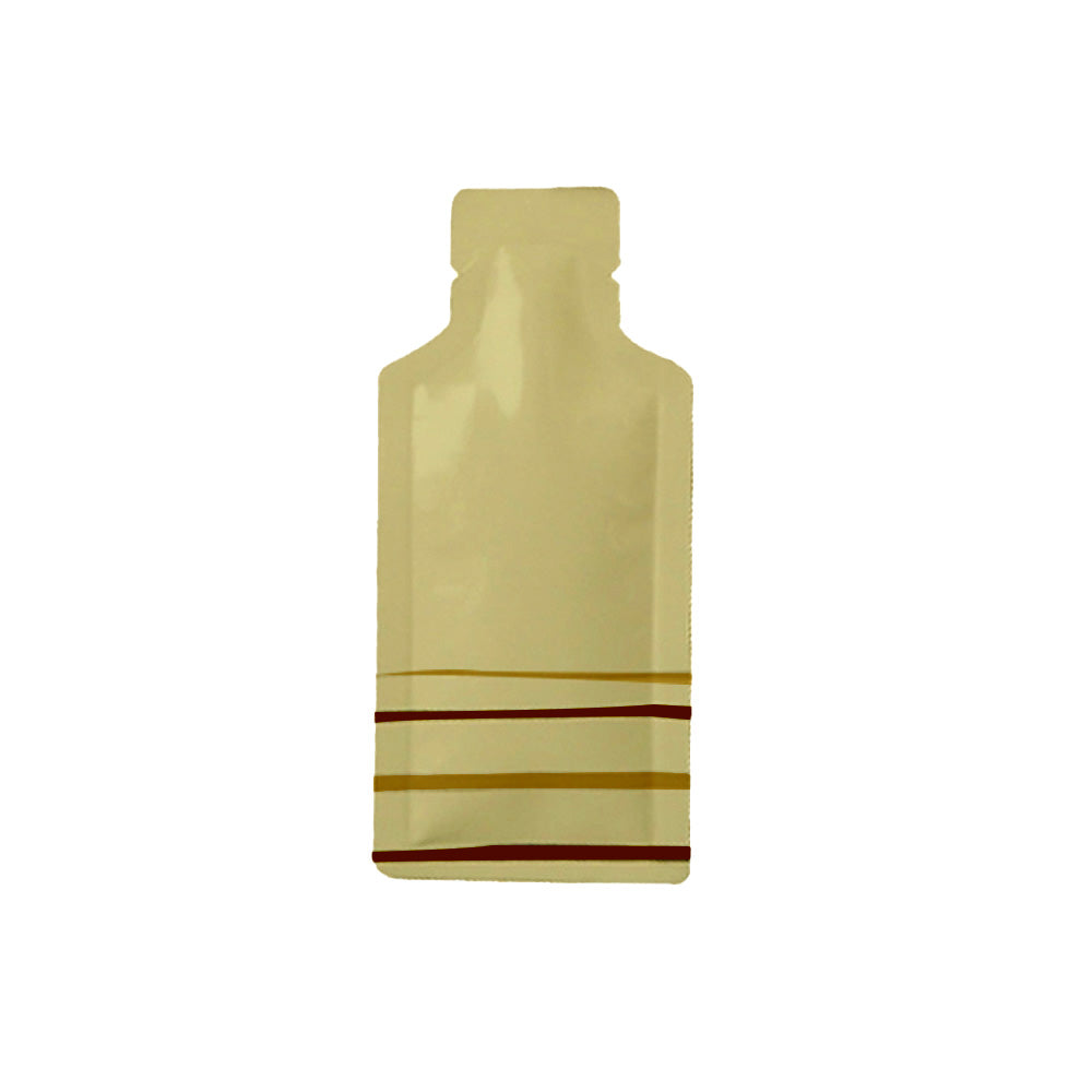 Glossy Royal Jelly Gold Aluminum Bottle Shape Open Bottom Bags