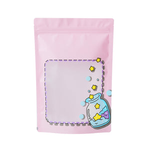 QQ Studio® Matte Starry Night Design Stand Strong® Bags with Frosted Window