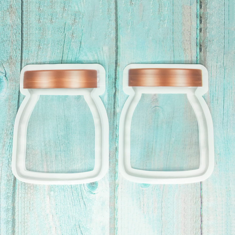 Copper Lid Contained Clear Jar Shaped Design Flat Plastic QuickQlick® Bags