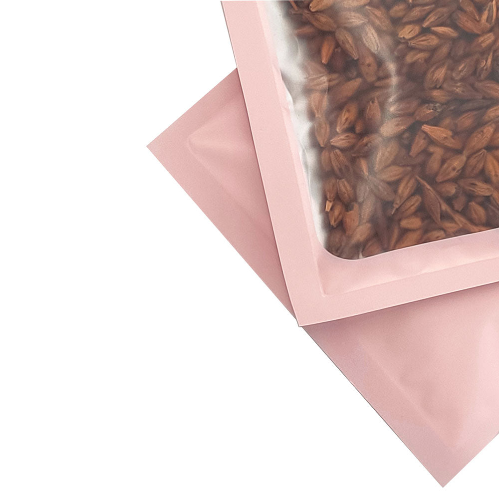 Matte Birthday Pink Border Mylar Foil Flat QuickQlick® Bags with Butterfly Hang Hole