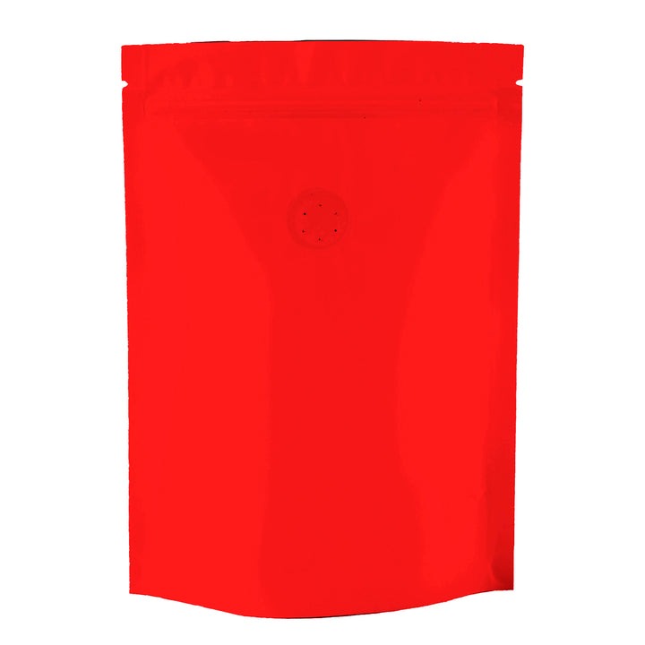 QQ Studio® Matte Firetruck Red Mylar Foil StandStrong™ Coffee Valve Bags