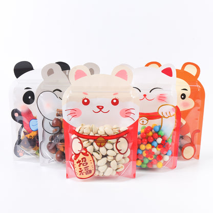 QQ Studio® Animal Shaped QuickQlick™ Stand Up Packaging Bags with Animal Print Window