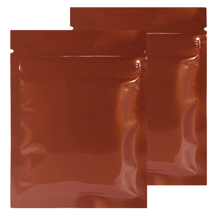 QQ Studio® Glossy Hazelnut Brown Metallic Mylar Flat QuickQlick™ Bags