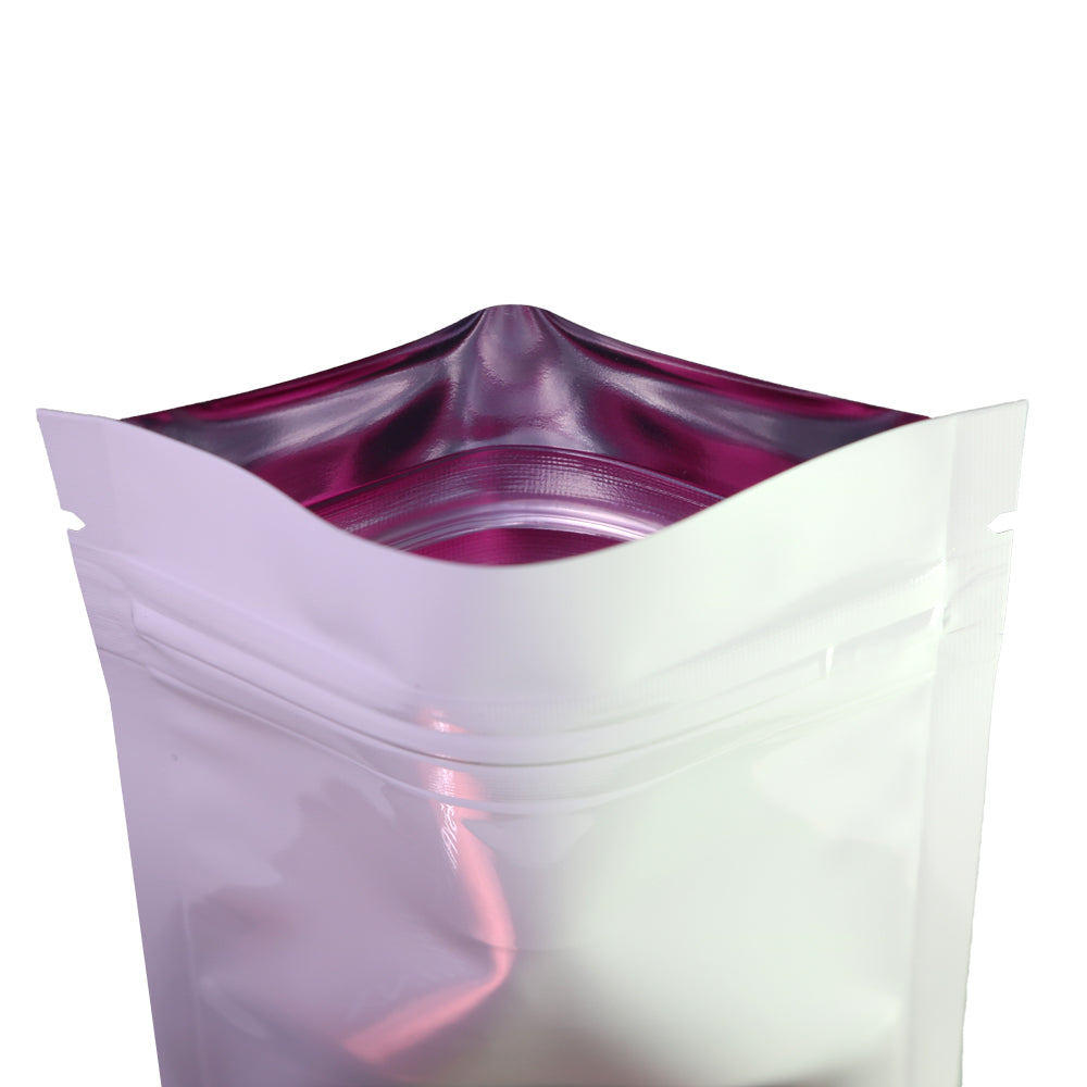 Glossy Milky White Metallic Mylar Flat QuickQlick® Bags
