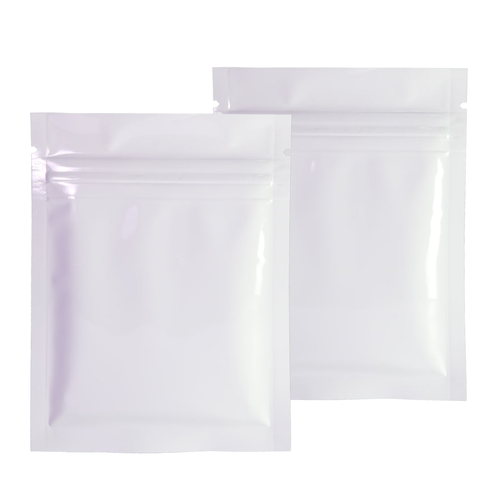 Glossy Milky White Metallic Mylar Flat QuickQlick® Bags