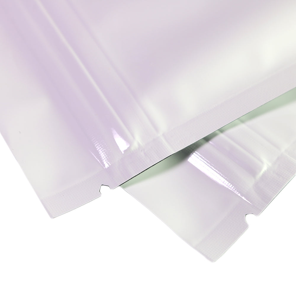 Glossy Milky White Metallic Mylar Flat QuickQlick® Bags