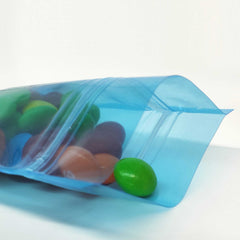 Glossy Clear Ocean Blue Plastic Flat QuickQlick® Bags