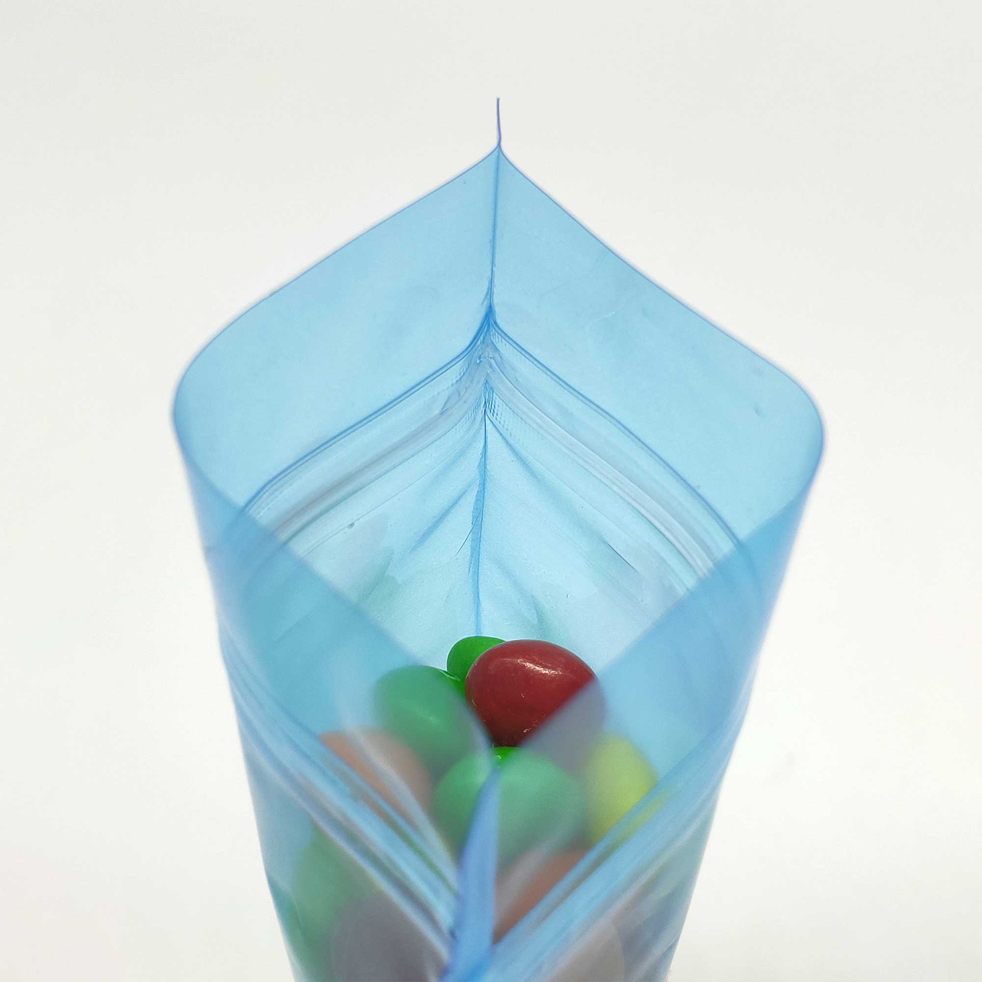 Glossy Clear Ocean Blue Plastic Flat QuickQlick® Bags