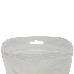 Half Semi-Frost Translucent Plastic Flat QuickQlick® Bags with Rounded Corners and Butterfly Hang Hole