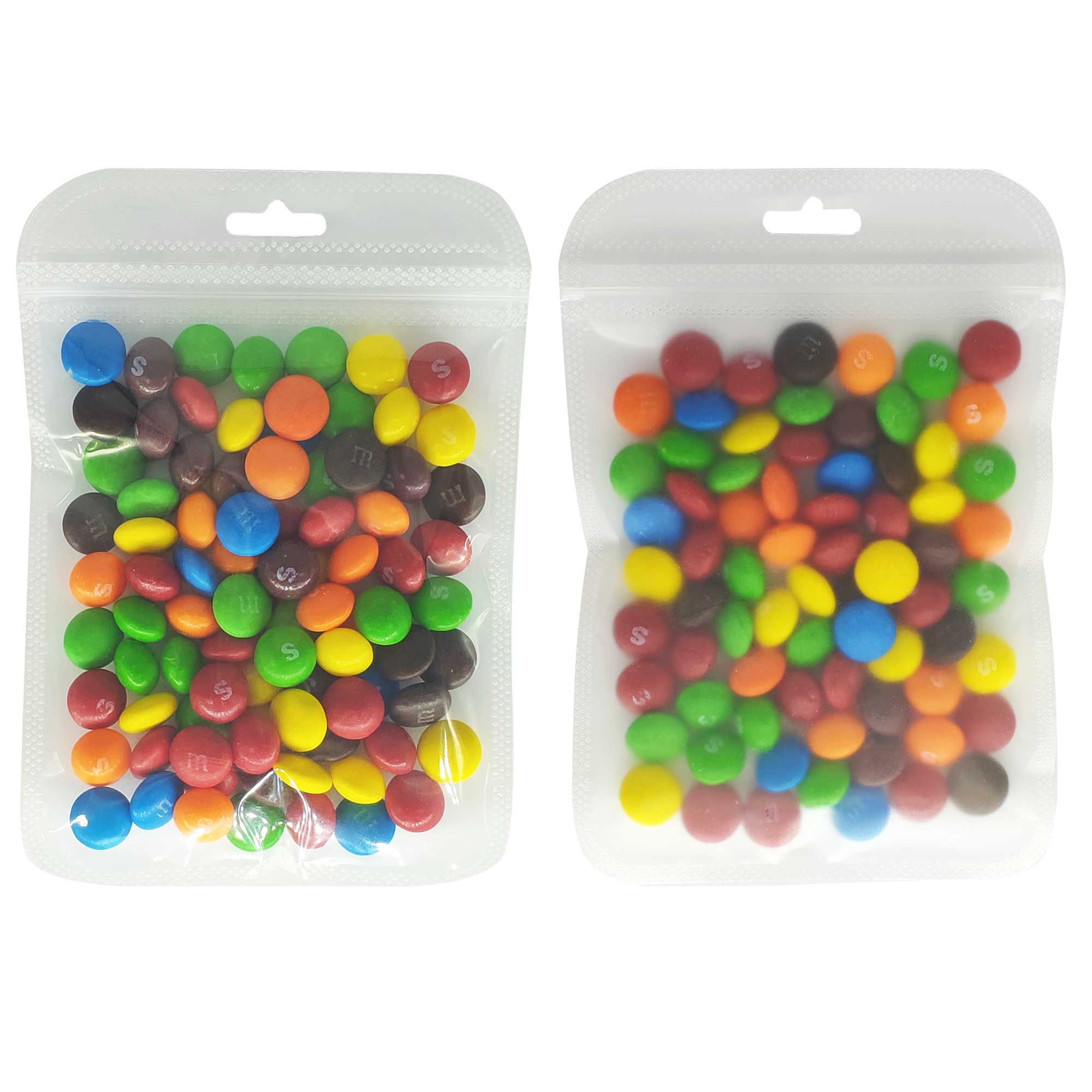 Half Semi-Frost Translucent Plastic Flat QuickQlick® Bags with Rounded Corners and Butterfly Hang Hole