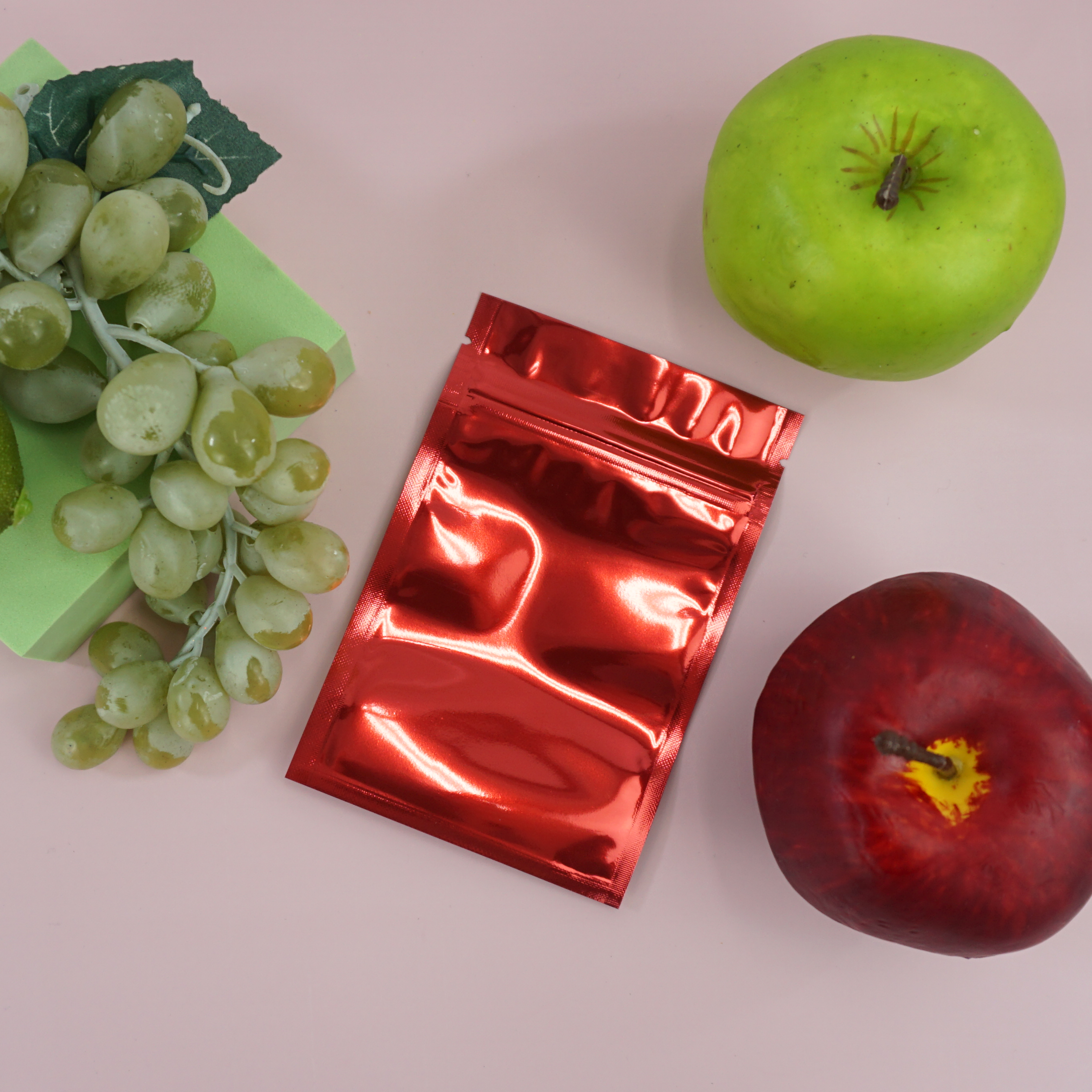 Glossy Heart Red Metallic Mylar Flat QuickQlick® Bags