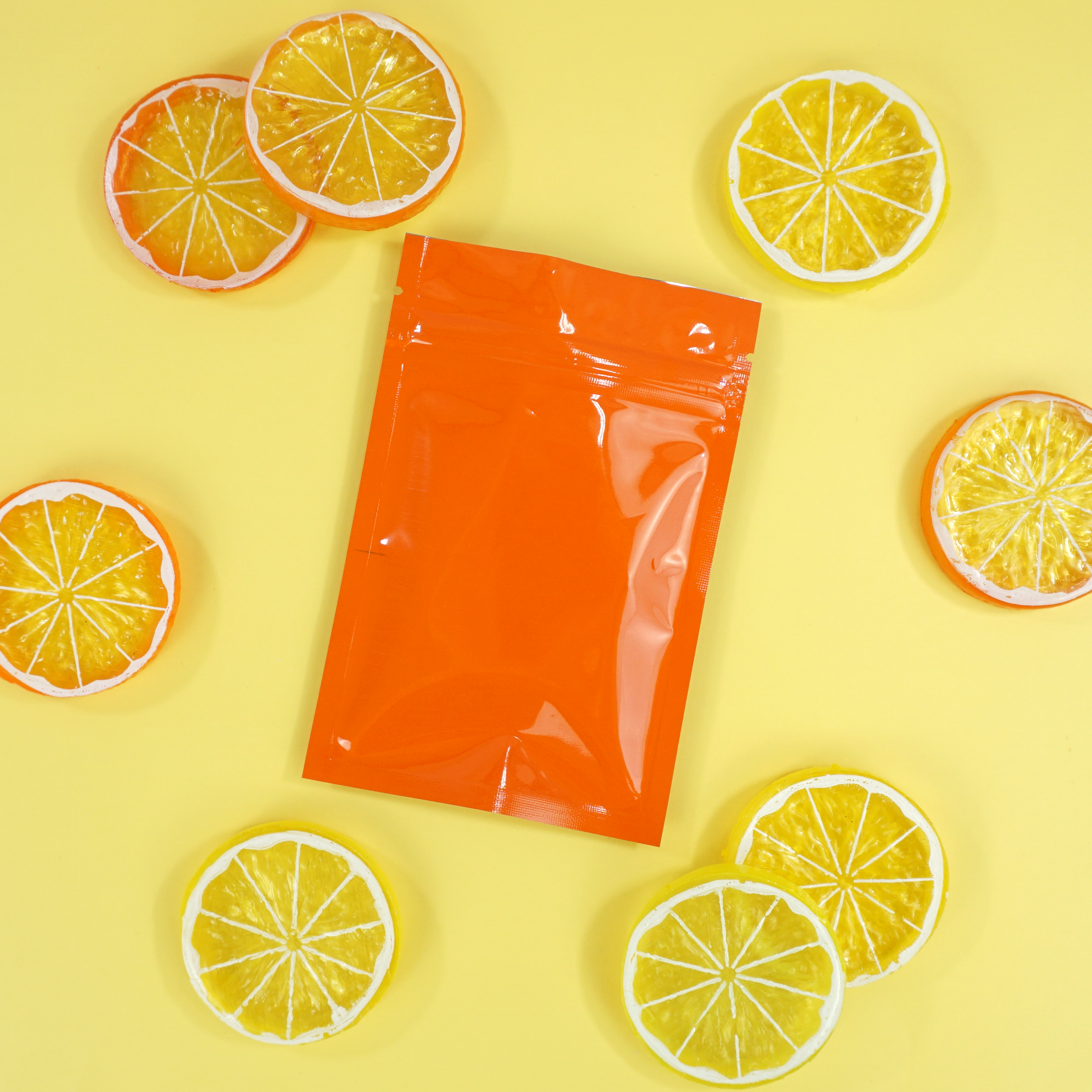 Glossy Sunset Orange Metallic Mylar Flat QuickQlick® Bags