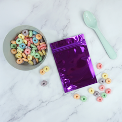 Glossy Grape Purple Metallic Mylar Flat QuickQlick® Bags
