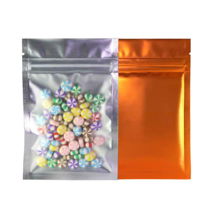 QQ Studio® Matte Half Clementine Orange Metallic Mylar Flat QuickQlick™ Bags