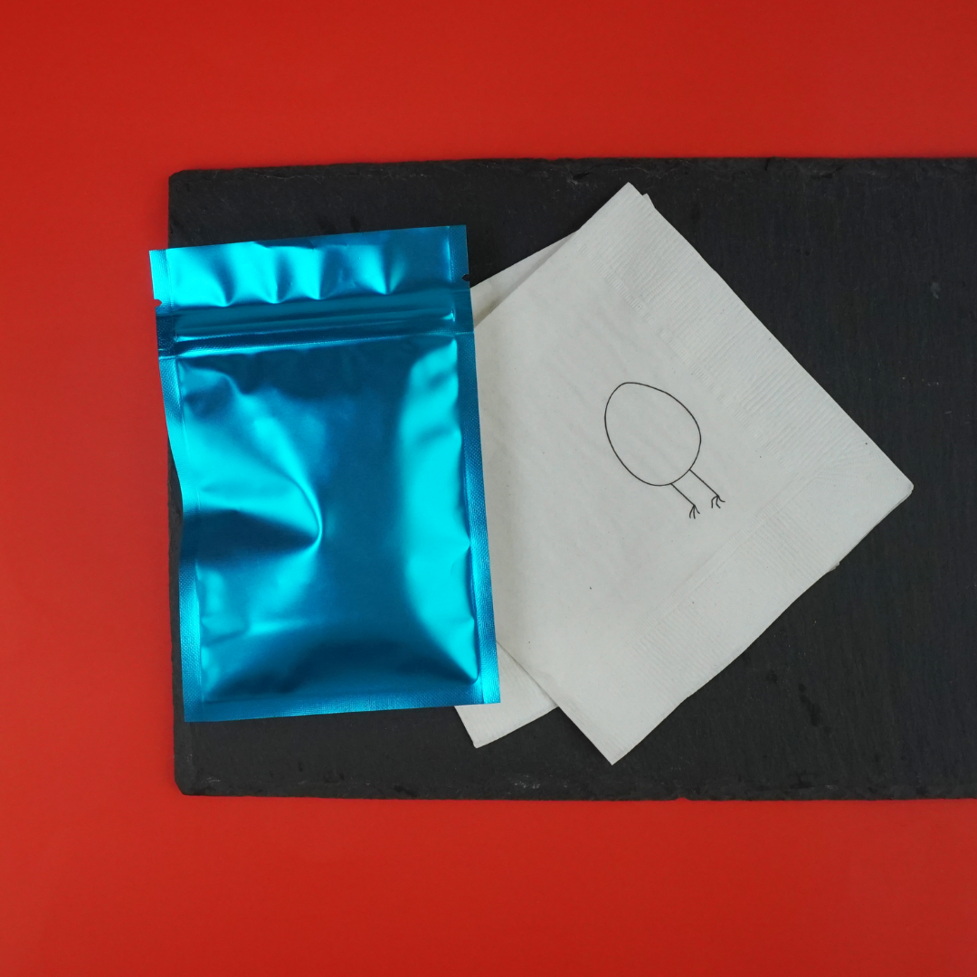 Half Shock Blue Metallic Mylar Flat QuickQlick® Bags