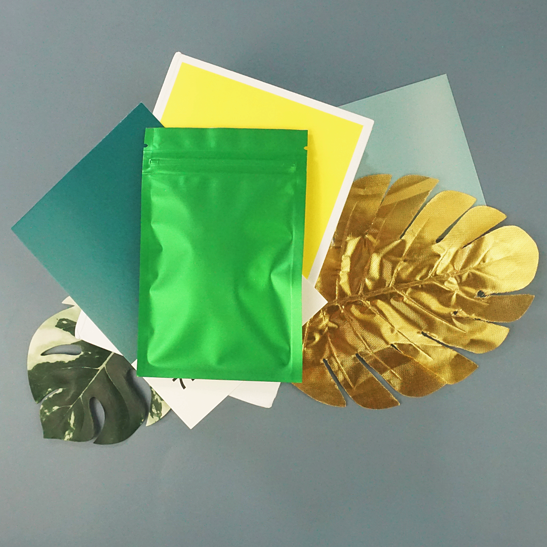 Matte Emerald Green Metallized Mylar Foil Flat QuickQlick® Bags