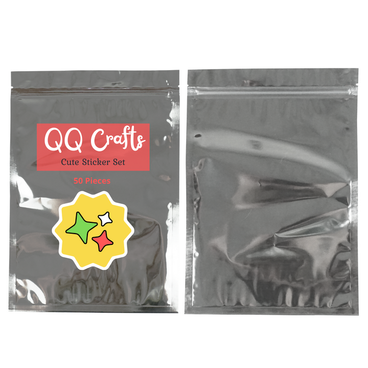 QQ Studio® Single Side Clear Front with Chrome Silver Metallic Foil Flat QuickQlick® Bags (Single Sided Print)