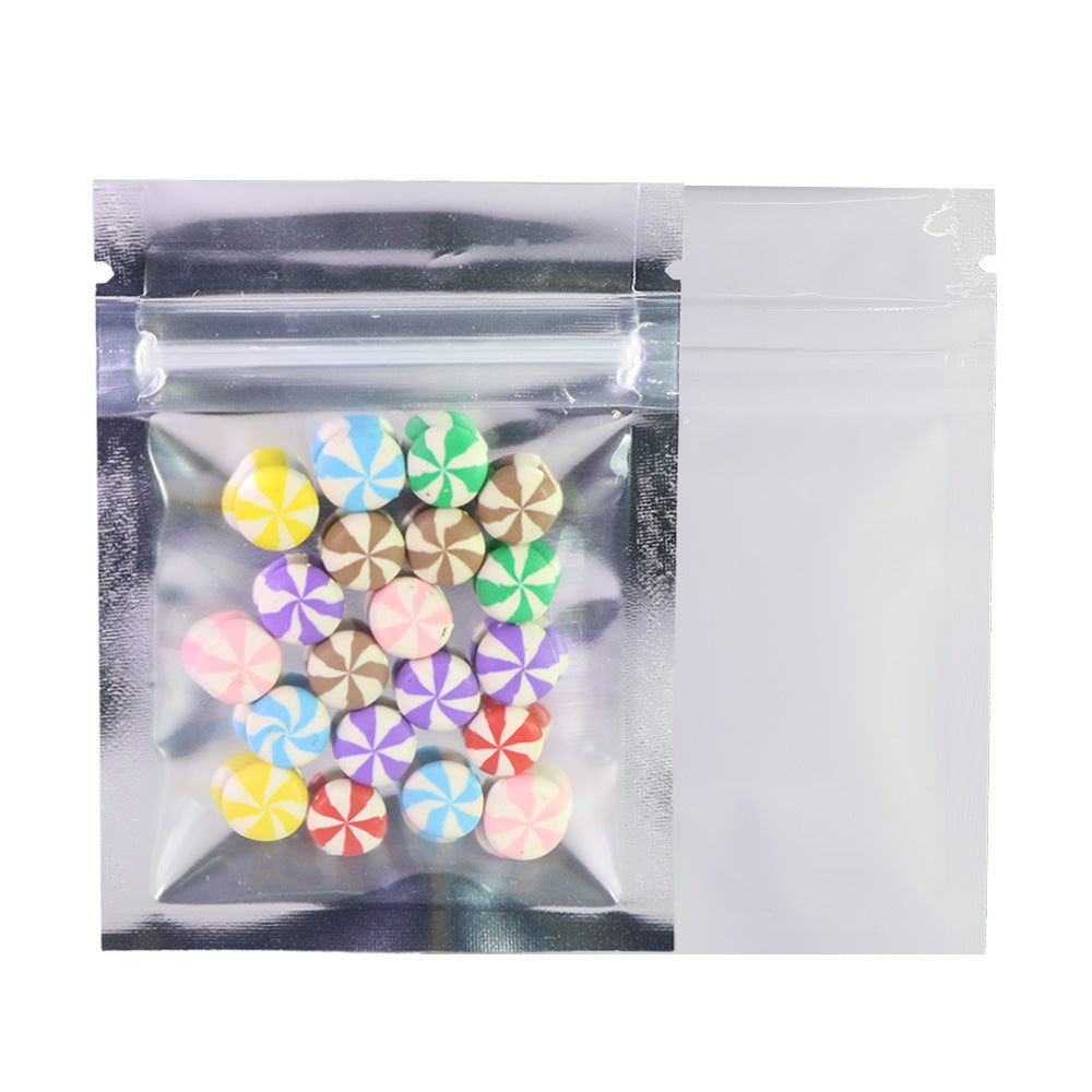 Glossy Half Arctic White Window Mylar Flat QuickQlick® Bags