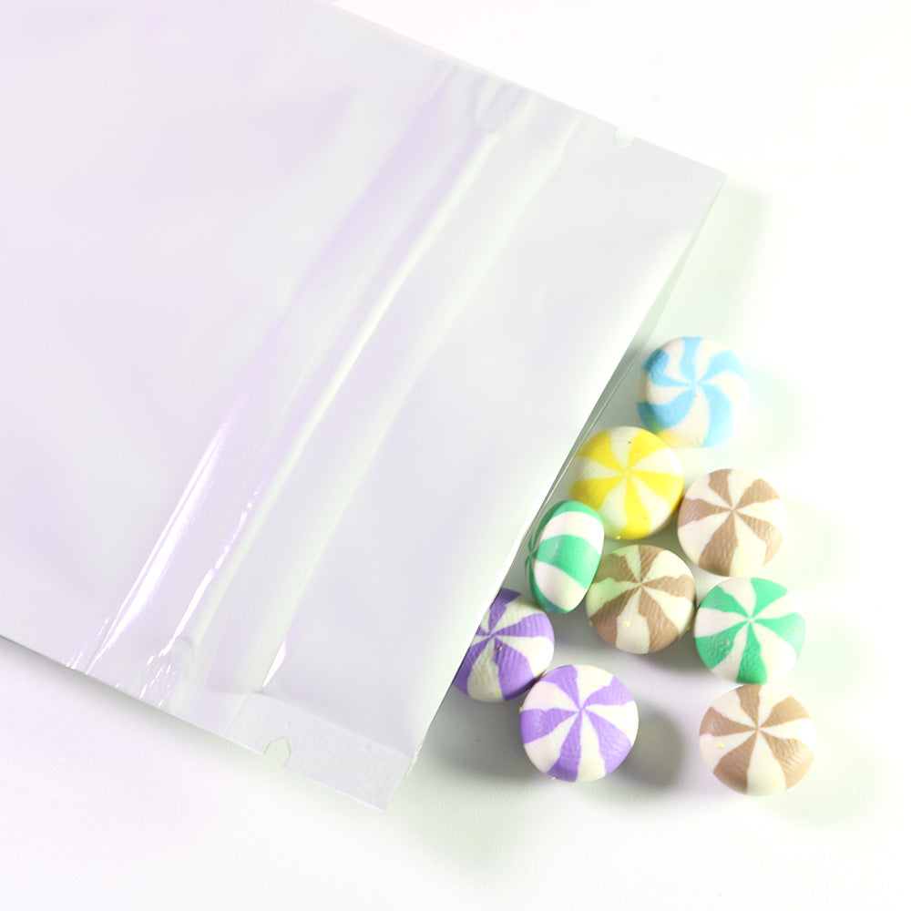 Glossy Half Arctic White Window Mylar Flat QuickQlick® Bags