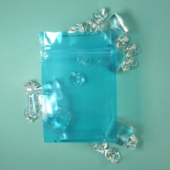 Glossy Clear Ocean Blue Plastic Flat QuickQlick® Bags