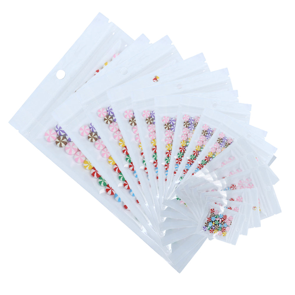 Glossy Clear Front & Half Polar White Polyethylene Flat Zipper Seal Bags with Hang Hole