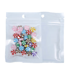 Glossy Clear Front & Half Polar White Polyethylene Flat Zipper Seal Bags with Hang Hole