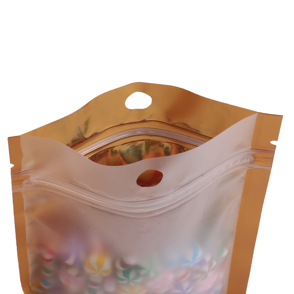 Matte Half Golden Brown Window with Inner Color Mylar Flat QuickQlick® Bags